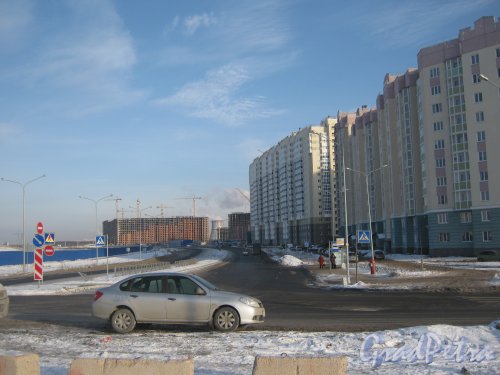 Проспект Героев. Перспектива от улицы Маршала Захарова в сторону Ленинского проспекта. Фото 28 января 2013 г.