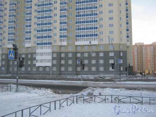 Пр. Героев, дом 26 (ориентировочный адрес) и будущий пешеходный переход перед ним. Фото 28 января 2013 г.