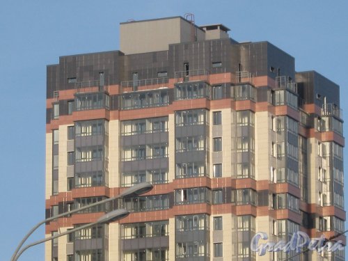 ул. Доблести, дом 7. Общий вид верхней части одного из строящихся зданий с ул. Доблести. Фото 28 января 2013 г.