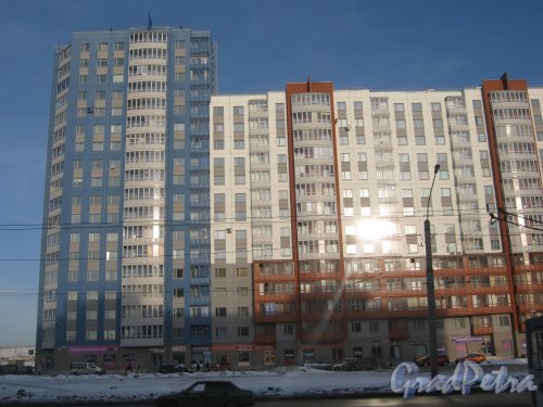 Ленинский пр., дом 72, корпус 1. Фрагмент фасада со стороны Ленинского пр. Фото 28 января 2013 г.