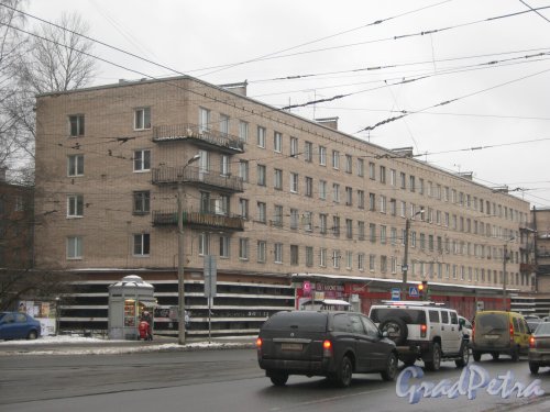 Тихорецкий пр., дом 10, корпус 1. Общий вид здания со стороны фасада. Фото 8 февраля 2013 г.