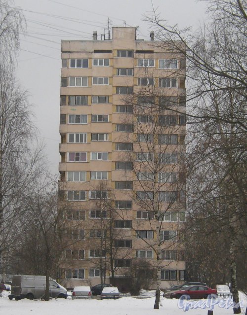 Пр. Луначарского, дом 108, корпус 2. Вид о стороны дома 4 корпус 1 по ул. Черкасова. Фото 30 января 2013 г.