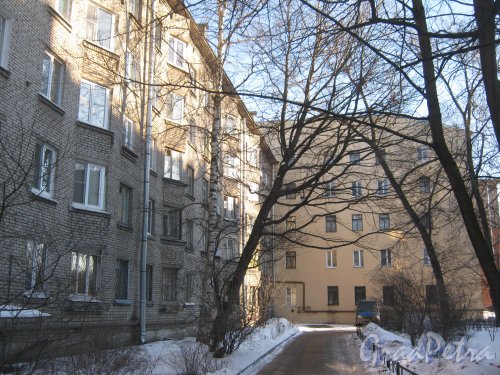 1-й Муринский пр., дом 11 (справа) и дом 13 (в центре Фото). Общий вид со стороны двора. Фото 5 февраля 2013 г.