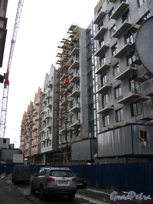 Лиговский проспект, дом 123. Очертания нового фасада здания со стороны Рязанского проспекты. Фото 18 марта 2013 г.