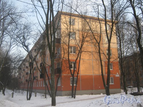 Тихорецкий пр., дом 9, корпус 7. Фрагмент здания со стороны дома 9 корпус 9. Фото 17 февраля 2013 г.
