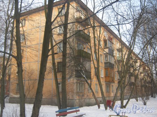 Тихорецкий пр., дом 9, корпус 8. Фрагмент здания со стороны дома 9 корпус 9. Фото 17 февраля 2013 г.
