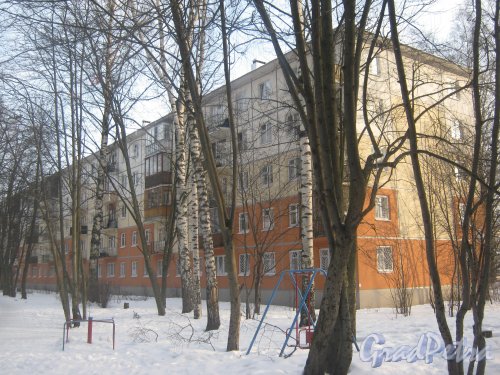 Тихорецкий пр., дом 9, корпус 10. Фрагмент здания со стороны дома 9 корпус 9. Фото 17 февраля 2013 г.
