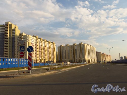 Перспектива проспекта Героев от Ленинского проспекта в сторону улицы Маршала Захарова. Фото 9 мая 2013 года.