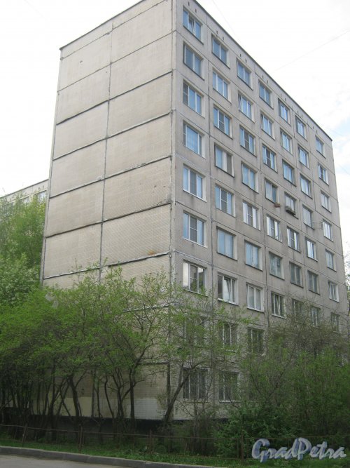Пр. Большевиков, дом 13, корпус 2. Фрагмент здания со стороны дома 13 корпус 1. Фото 13 мая 2013 г.