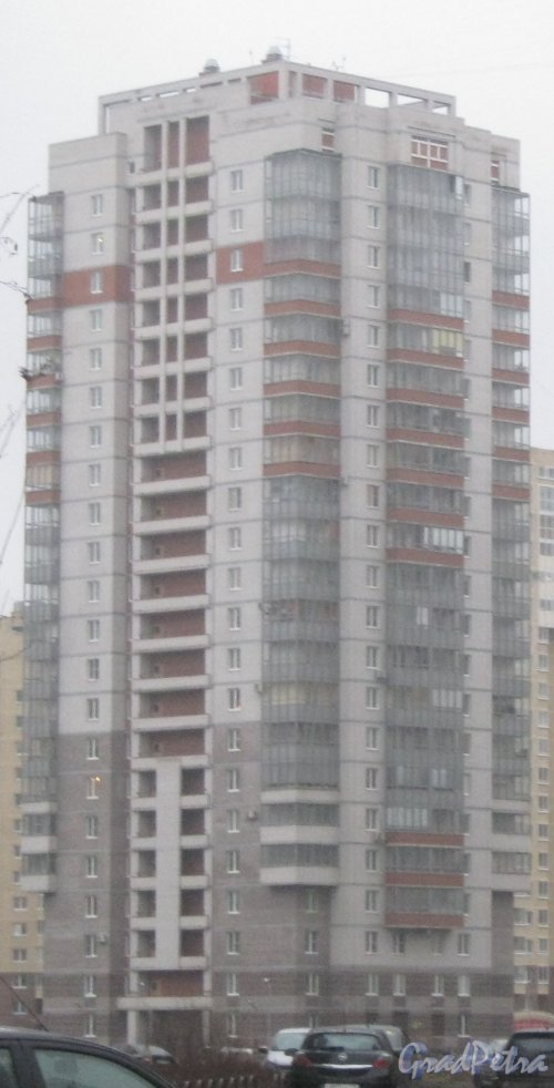 Ленинский пр., дом 80, корпус 1. Общий вид с пр. Кузнецова. Фото 29 декабря 2013 г.