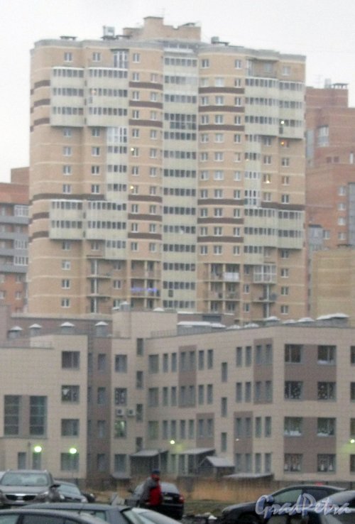 Ленинский пр., дом 82, корпус 3. Общий вид с пр. Кузнецова. Фото 29 декабря 2013 г.