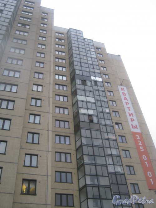 Ленинский пр., дом 78, корпус 1, литера А. Вид с пр. Кузнецова на фрагмент здания. Фото 29 декабря 2013 г.